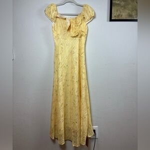 RIHOAS Elegant Yellow Ruffled Women's Dress